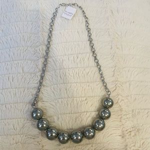 Lia Sophia Silver Pearl Necklace NWT